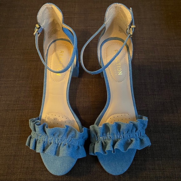 Kenneth Cole Reaction Blue Denim Block Heels - Picture 13 of 15